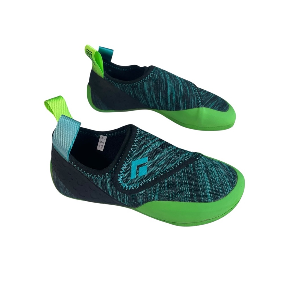 Black Diamond Momentum Climbing Kids Shoes Size 3 Envy Green Aqua Blue Black